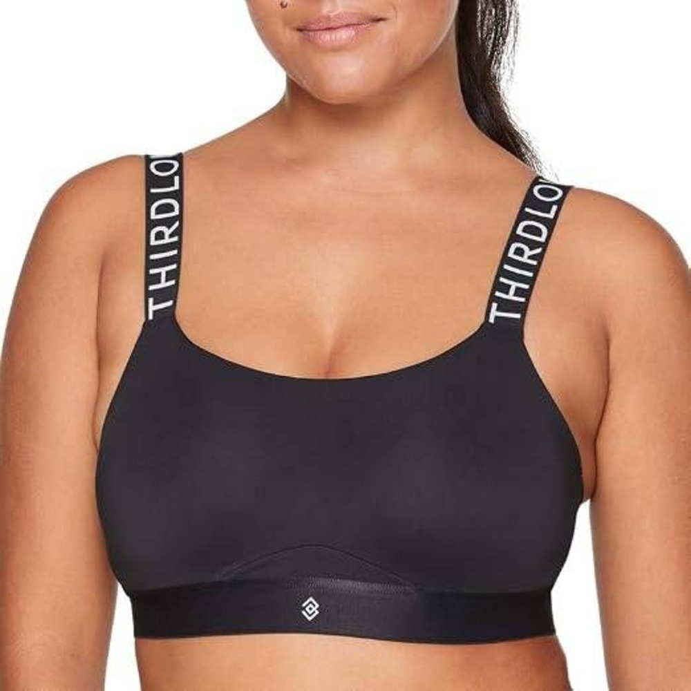 ThirdLove Kinetic Sports Bra Black Spellout Straps Size 34D High Support